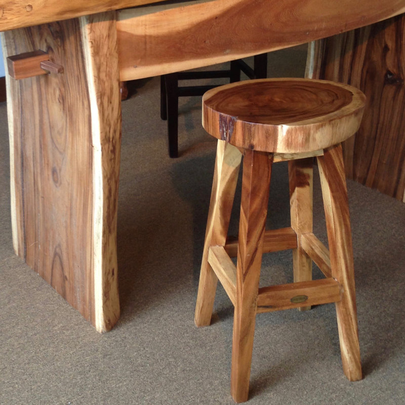 Millwood Pines Addington Live Edge Round Bar & Counter Stool Wayfair
